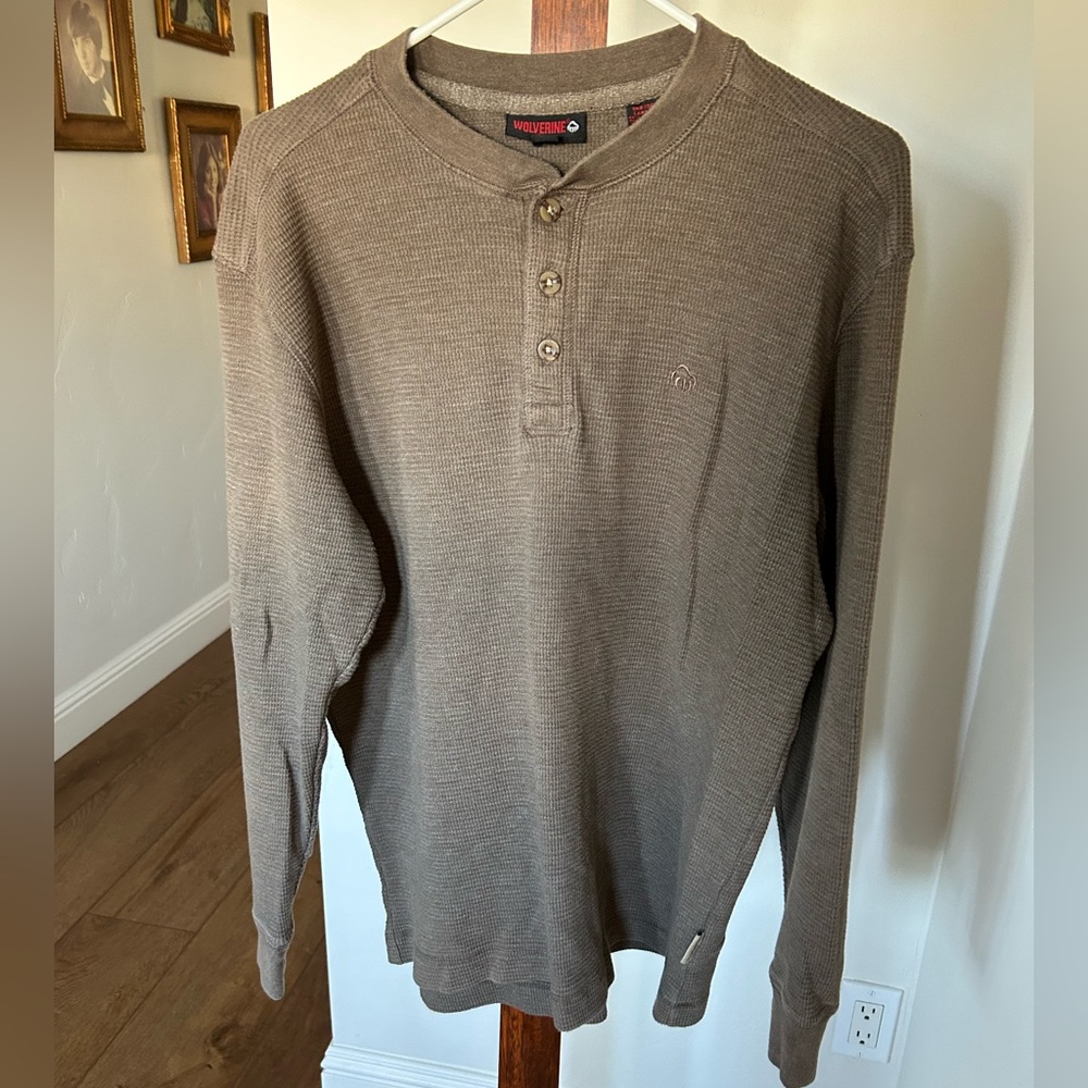 Wolverine Men’s Henley 1/4 button thermal long sleeve‎ Pullover Size M